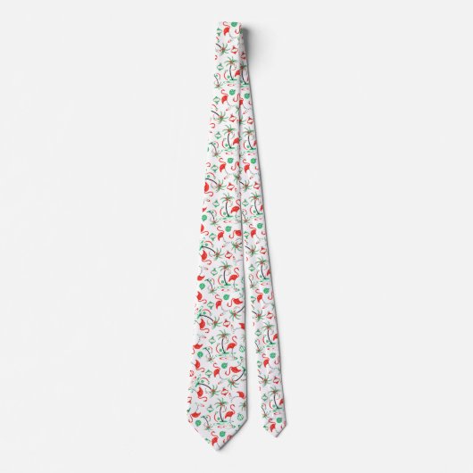 Flamant rose de Noël rouge cravate multiple (Devant)