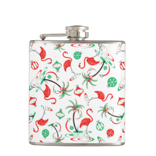 Flamant rose de Noël rouge Multi flacon petit