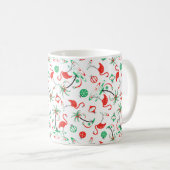 Flamant rose de Noël rouge Multi mug (Devant droit)