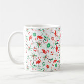 Flamant rose de Noël rouge Multi mug (Gauche)