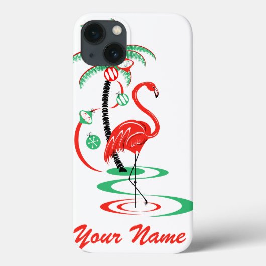 Flamant rose de Noël rouge Nom iPad Mini coque (Verso)