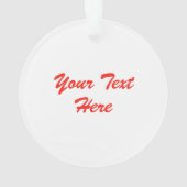 Flamant rose de Noël rouge Texte rond acrylique (dos)