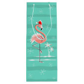 Flamant rose de Noël Stripe sac cadeau vin (Dos)