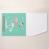 FLAMANT ROSE DE NOËL VINTAGE MODERNE (Serviette de bain)