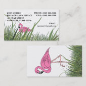 FLAMANT ROSE DE PELOUSE DANS LES CARTES DE VISITE (Devant / Derrière)