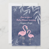 Flamant rose de plage rose tropical Invitation (Devant)