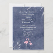 Flamant rose de plage rose tropical Invitation (Dos)