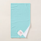 Flamant rose de rose de motif de ketmie (Serviette à main)