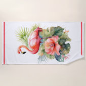 Flamant rose de serviettes de plage (Devant)