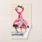 Flamant rose de tango 3 (Serviette à main)