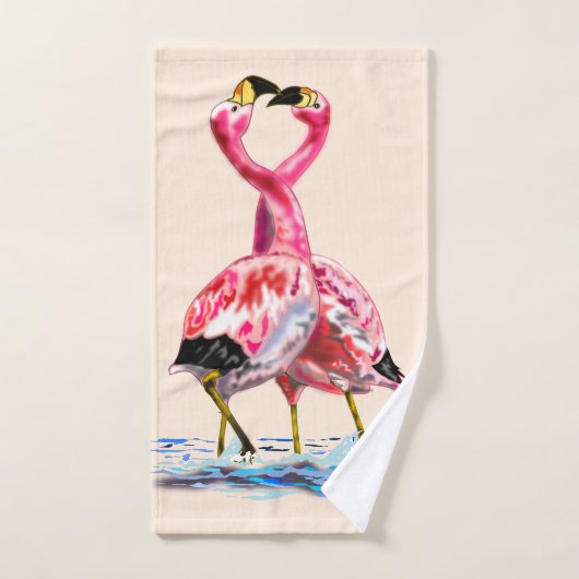 Flamant rose de tango 3 (Serviette à main)