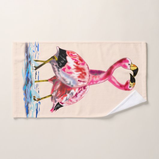 Flamant rose de tango 3 (Serviette à main)