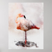 Flamant Rose Debout en Impression d'Art à l'Aquare (Devant)