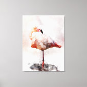 Flamant Rose Debout en Impression d'Art à l'Aquare (Recto)
