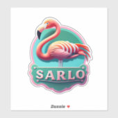 Flamant rose Décoré avec Stickers Vibrant (Feuille)