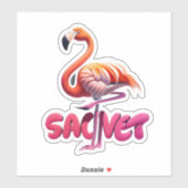 Flamant rose Décorez avec Stickers Whimsical (Feuille)