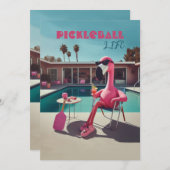 Flamant rose des invitations au tournoi de la fête (Devant / Derrière)