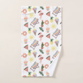 Flamant Rose Dessins à la Main pour l'Été (Serviette à main)