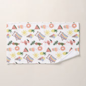 Flamant Rose Dessins à la Main pour l'Été (Serviette à main)