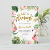 Flamant rose d'été Invitation à la douche tropical (Debout devant)