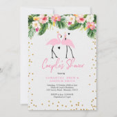 Flamant rose d'été Tropical Invitation à deux douc (Devant)