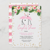 Flamant rose d'été Tropical Invitation à deux douc (Devant / Derrière)