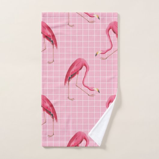 Flamant rose Disco Motif des années 80 rose (Serviette à main)