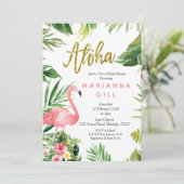 Flamant rose douche nuptiale Invitation (Debout devant)