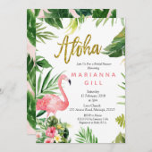 Flamant rose douche nuptiale Invitation (Devant / Derrière)