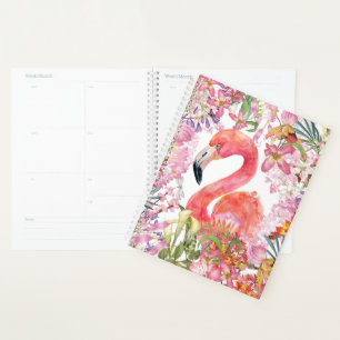 Flamant rose en Jungle Fleur - Motif d'été