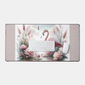 Flamant rose en Pastel Pond Floral Scene (Clavier et souris)