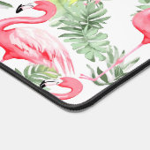 Flamant rose et Feuilles colorés tropicaux (Coin)