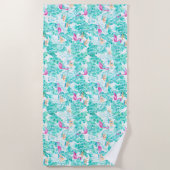 Flamant rose et oiseau tropicaux de serviette de (Devant)