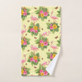Flamant rose et papillons 2 (Serviette à main)
