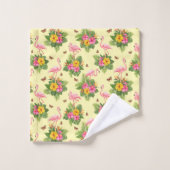 Flamant rose et papillons 2 (Gant de toilette)