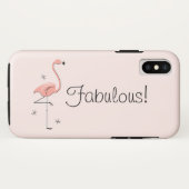 Flamant rose "Fabuleux !" coque iphone (Dos (Horizontal))