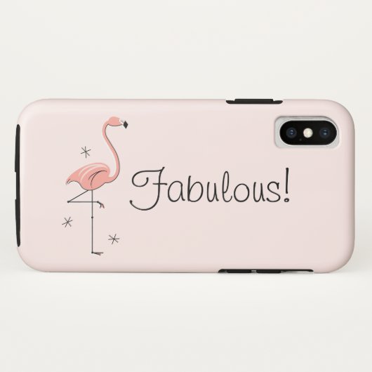 Flamant rose "Fabuleux !" coque iphone (Dos (Horizontal))
