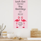 Flamant rose Famille Réunion Rose Poster Cute (Cuisine)