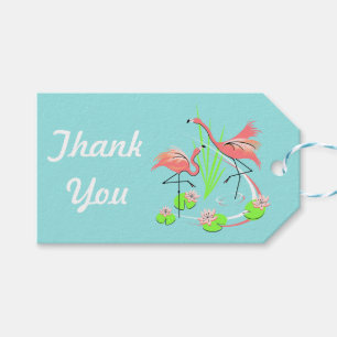 Flamant rose Fandango Duo Merci étiquette cadeau