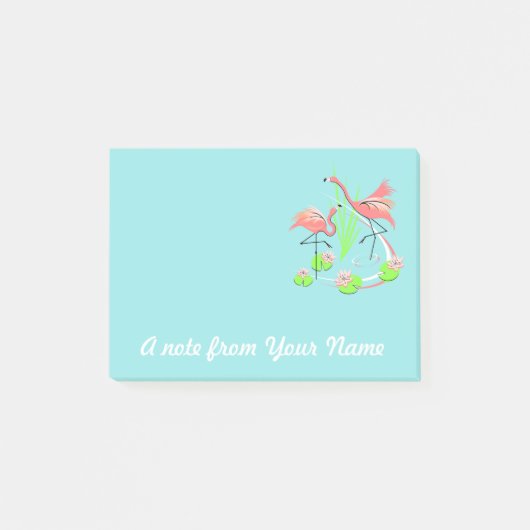 Flamant rose Fandango Duo Texte post-it note (Devant)