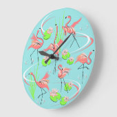 Flamant rose Fandango horloge ronde (Angle)