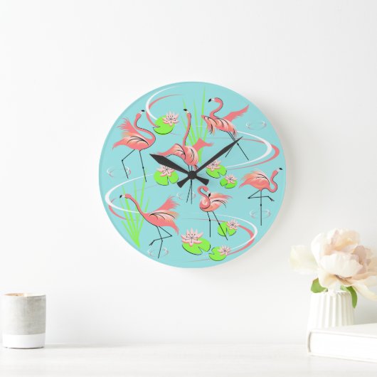 Flamant rose Fandango horloge ronde (Maison)