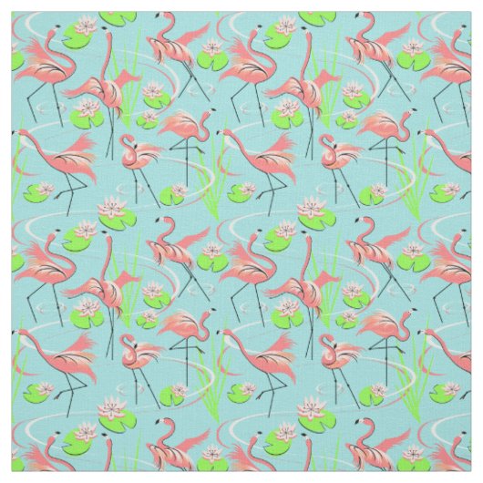 Flamant rose Fandango Multi tissu petit motif (Échantillon)