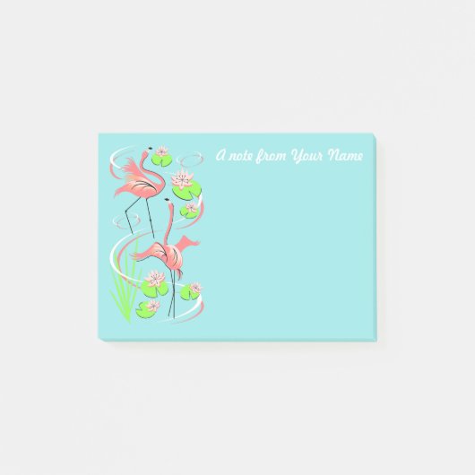 Flamant rose Fandango Slim Duo Texte post-it note (Devant)