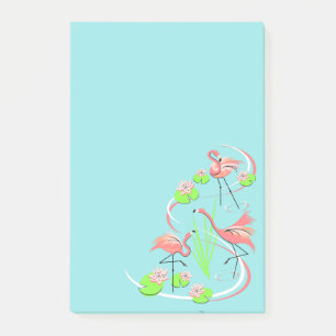 Flamant rose Fandango Trio post-it note verticale