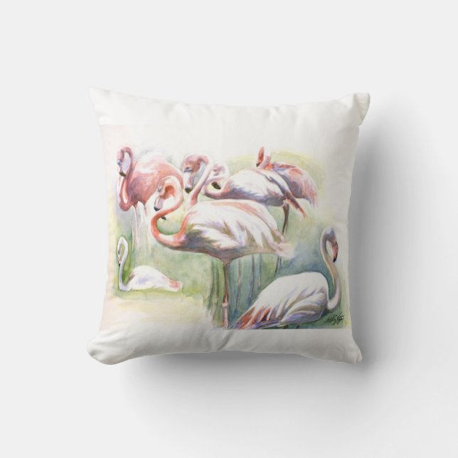 Flamant rose Fiesta Coussin (Recto)