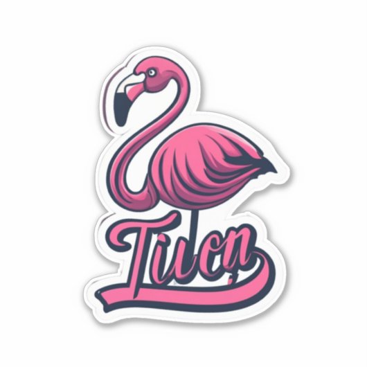 Flamant rose Flair Décoré avec Stickers élégant (Devant)