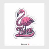 Flamant rose Flair Décoré avec Stickers élégant (Feuille)