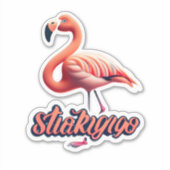 Flamant rose Flair Décoré avec Stickers élégant (Devant)