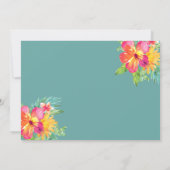 Flamant rose Floral Baby shower Invitation (Dos)